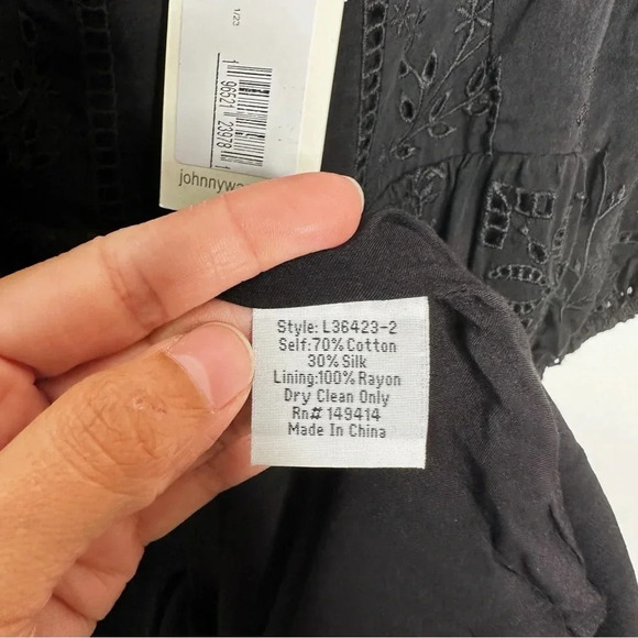 Johnny Was Black Ella Square Neck Mini Dress - Picture 8 of 12